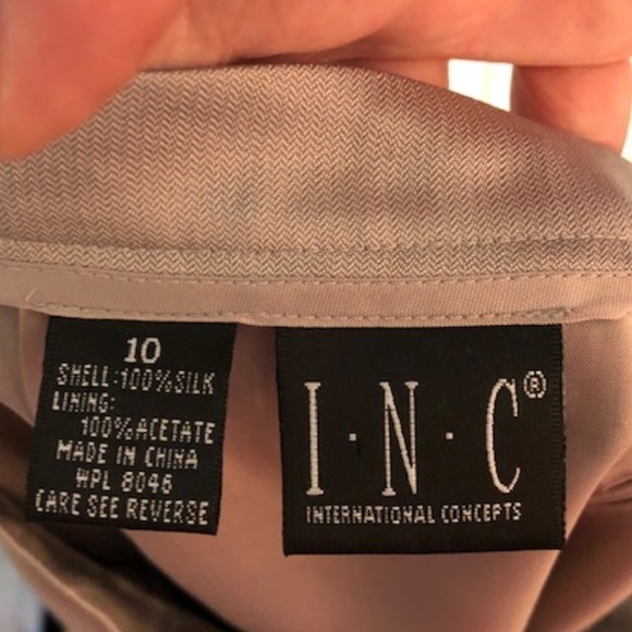 𝅺INC Gunmetal Gray Silk Maxi Pencil Skirt, Size 10 - Picture 4 of 9